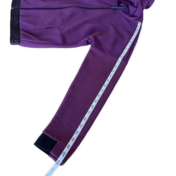 Puma Zip up hooded jacket fleece lined Plum size medium - Picture 14 of 16